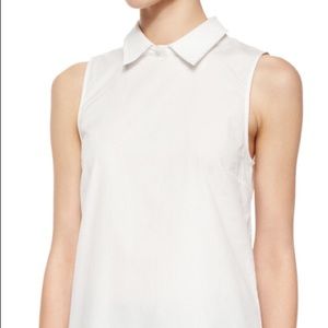 Theory Marbie Sartorial Collared Top White